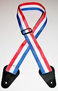 Perri's Leathers Red White and Blue PATRIOTIC July 4th nylon GUITAR strap, NWS20-1948