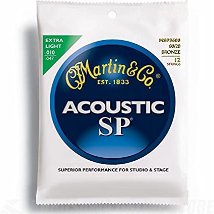 Martin MSP3600 80/20 Bronze SP Acoustic Strings - 12-String Extra Light (10-47)