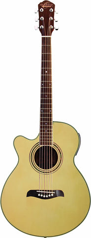 Oscar Schmidt OG10CENLH-A Folk Left-Handed Cutaway Acoustic-Electric Guitar
