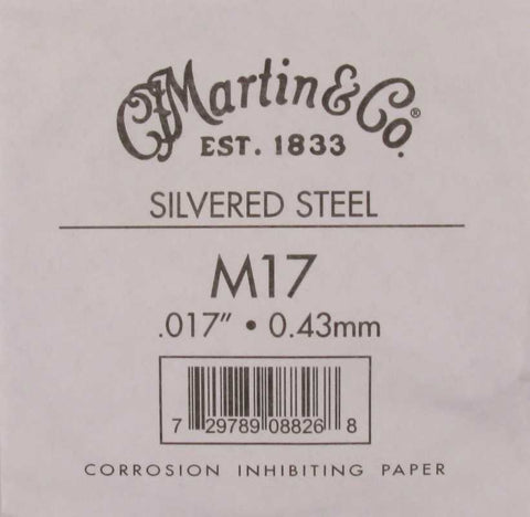 Martin M17 Plain Steel Guitar String - .017