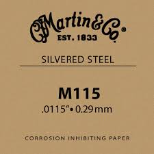 Martin M115 Plain Steel Guitar String - .0115