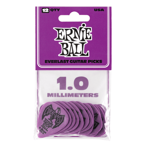 Ernie Ball Everlast Picks - 1.0mm Purple - 12 Pack