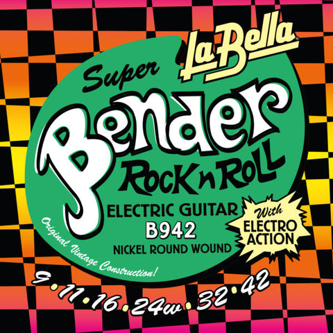 La Bella B942 Super Bender Electric Guitar Strings - .009-.042 Extra Light