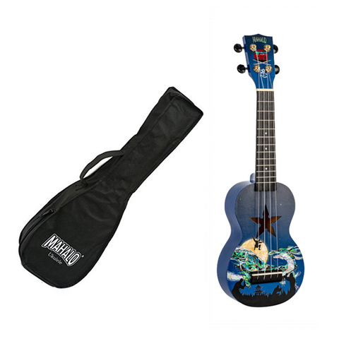 Mahalo Ukuleles MA1NJ-U Art Series Soprano Ukulele Guitar - Ninja Motiff