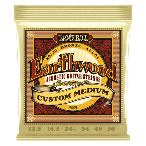Ernie Ball Earthwood 80/20 Bronze Acoustic Guitar Strings 12.5-56 Gauge