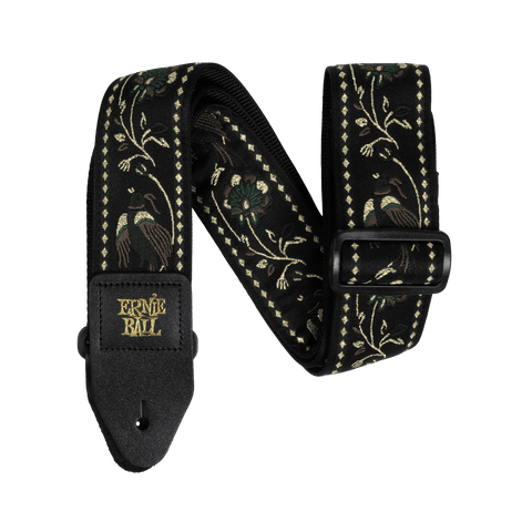 Ernie Ball Classic Jacquard Guitar Strap/Bass Strap - Black Pleasant Pheasant