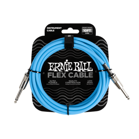 Ernie Ball Flex Instrument Cable Straight/Straight 10ft - Blue