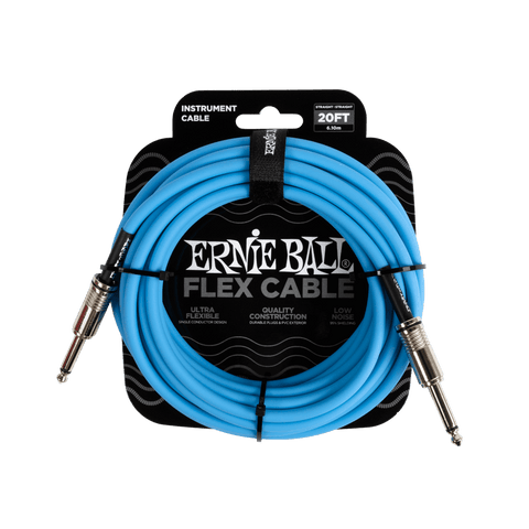 Ernie Ball Flex Instrument Cable Straight/Straight 20ft - Blue