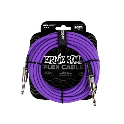 Ernie Ball Flex Instrument Cable Straight/Straight 20ft - Purple