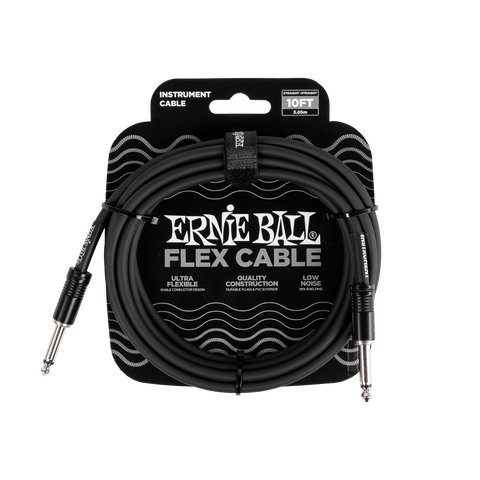 Ernie Ball Flex Instrument Cable Straight/Straight 10ft - Black