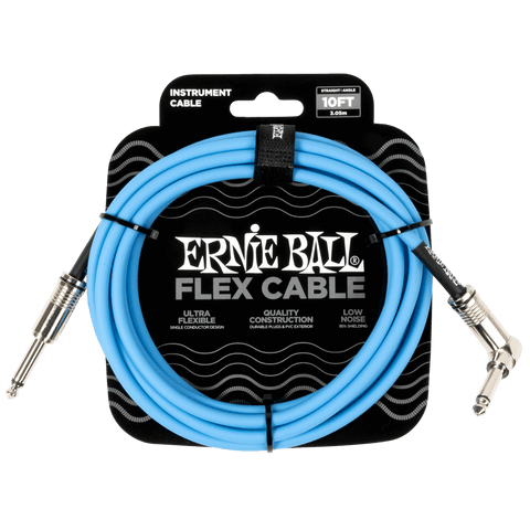 Ernie Ball Flex Instrument Cable Straight/Angle 10ft - Blue