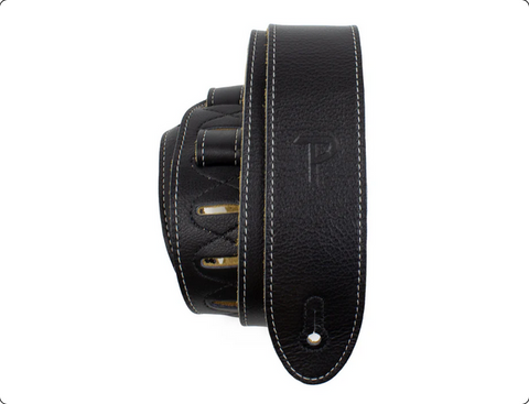 Perri's Deluxe Soft Italian Garment Leather Guitar Strap Black