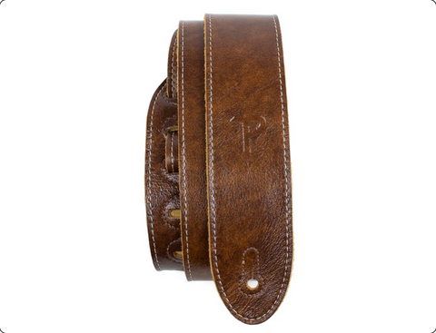 Perri's Chestnut Deluxe Soft Italian Garment Leather Guitar Strap
