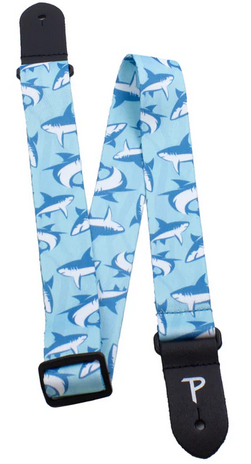 Perri's Leathers Shark Design on Polyester Ukulele Strap