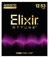 Elixir 21052 Attune Phosphor Bronze Acoustic Guitar Strings Light 12-53