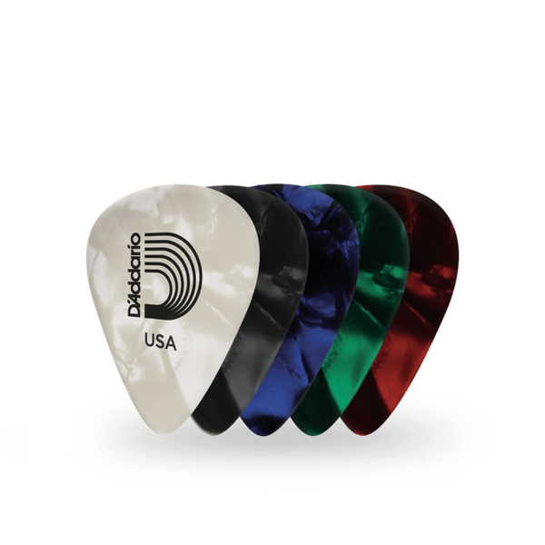D'Addario Assorted Pearl Celluloid Guitar Picks, 10 pack