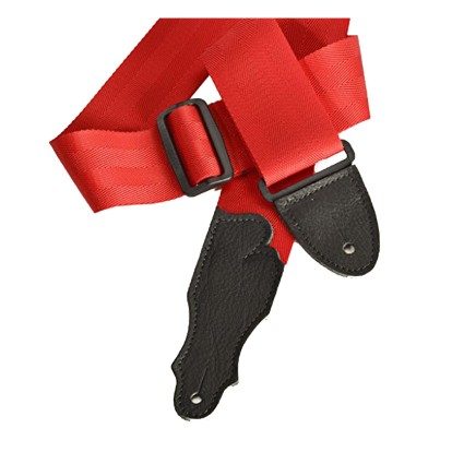 Franklin The Aviator Seat Belt Guitar Strap, 0-R-BK, Red