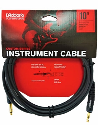 D'Addario Custom Series Instrument Cable, Stereo, 10 feet, PW-GS-10