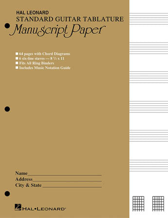 GUITAR TABLATURE MANUSCRIPT PAPER – STANDARD Manuscript Paper