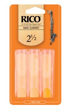 Rico by D'Addario Bass Clarinet Reeds, Strength 2.5, 3 Pack REA0325