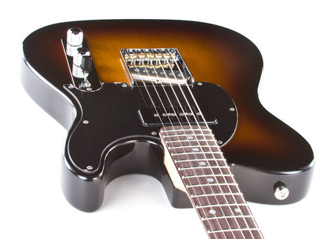 G L Fullerton Deluxe ASAT Bluesboy 90 Electric Guitar in 3 Tone Sunburst Blue Bus Music