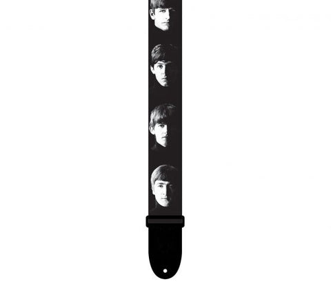 Perri's Leathers The Beatles Black/White Portraits Polyester Guitar Strap, LPCP-6104