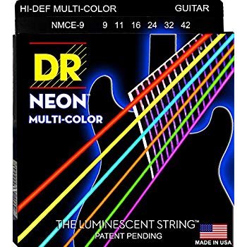 DR Strings NMCE-9 Electric Guitar Neon Multi-Color Coated, .009 - .042
