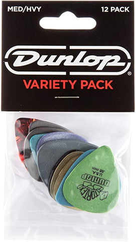 Dunlop PVP102 Pick Variety Pack, Assorted, Medium/Heavy, 12/Player's Pack