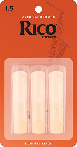 Rico by D'Addario Alto Sax Reeds, Strength 1.5, 3-pack, RJA0315