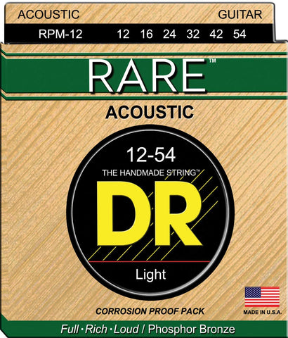 DR Strings RPM-12 RARE Phosphor-Bronze Acoustic Guitar Light 12-54