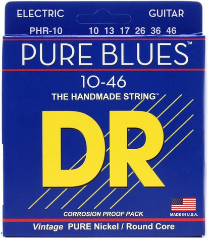 DR Strings Pure Blues Pure Nickel Wrap Round Core 10-46, PHR10