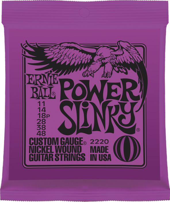 Ernie Ball 2220 Power Slinky Nickel Wound .011 - .048 Purple pack - Blue  Bus Music