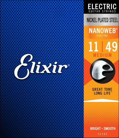 Elixir 12102 Medium Nanoweb Electric Guitar Strings