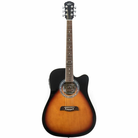 Oscar Schmidt OD45CEVSB Dreadnought Cutaway Acoustic Electric Guitar, Vintage Sunburst