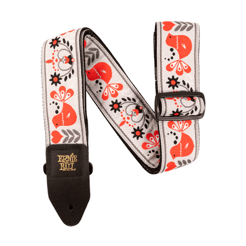 Ernie Ball Red Bird Winter Jacquard Strap, P04689