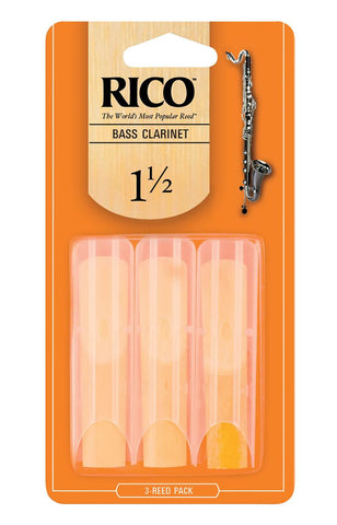 Rico by D'Addario Bass Clarinet Reeds, Strength 1.5, 3 Pack REA0315