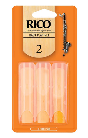 Rico by D'Addario Bass Clarinet Reeds, Strength 2, 3 Pack REA0320