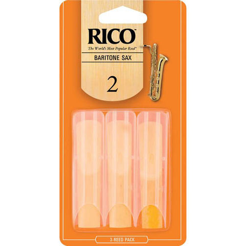 Rico by D'Addario Baritone Sax Reeds, Strength 2, 3-pack RLA0320