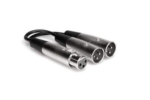 Y Cable XLR3F to Dual XLR3M 6 in YXM-121