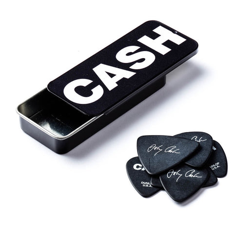 Dunlop JCPT04H Johnny Cash Guitar Pick Tin, Bold, Heavy (6-Pack)