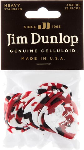 Dunlop Confetti Celluloid Standard Guitar Picks Heavy 12 Pack, 483P06HV