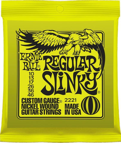 Ernie Ball 2221 Regular Slinky Nickel Wound .010 - .046 Lime Green pack