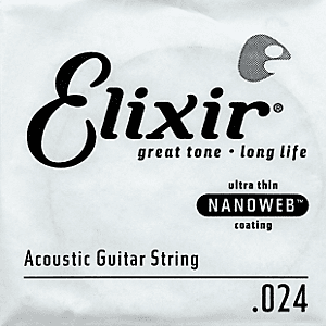 Elixir Acoustic NanoWeb Coating .024, Single String, 15124