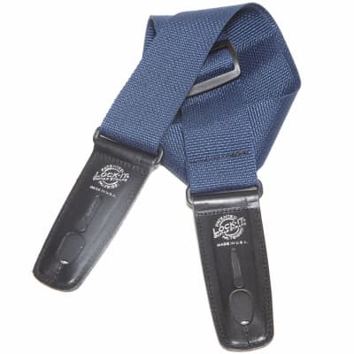 Lock-It Gig Series 2" Guitar Strap w/ Locking Ends, LIS 004 P2-NVYBLU