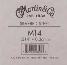 Martin M14 Plain Steel Guitar String - .014