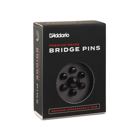 D'Addario Ebony Bridge Pins with End Pin Set, Ebony, PWPS1