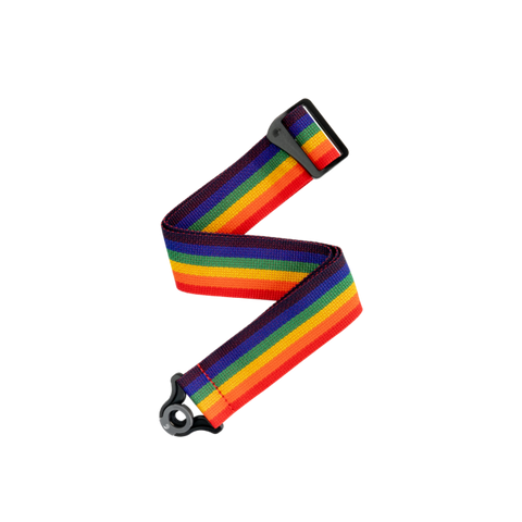 Auto Lock Polypro Guitar Strap, Rainbow