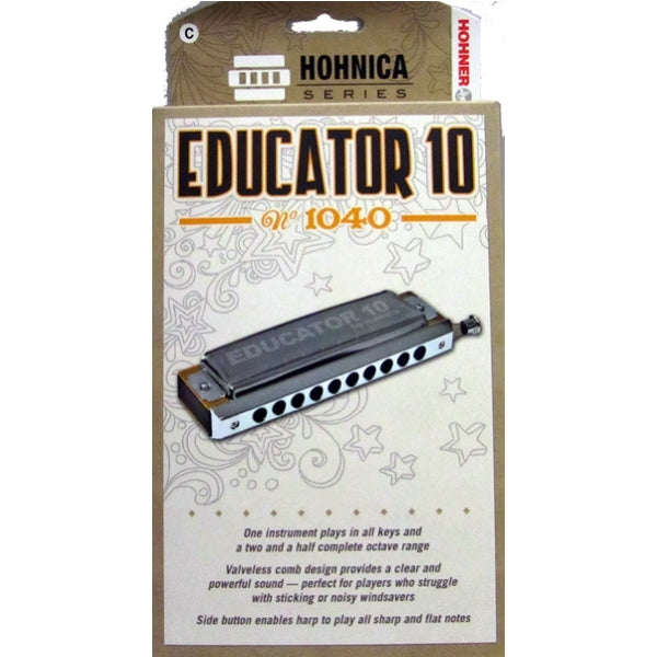 Hohner Advanced Chromatic Educator 10 Harmonica - Key of C, M1040BX - Blue  Bus Music