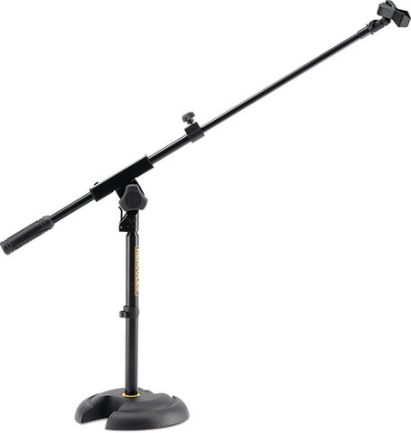 HERCULES LOW PROFILE "H" BASE MIC STAND W/BOOM & MIC CLIP, MS120B