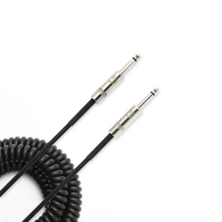 D'Addario Custom Series Coiled Instrument Cable, Black, 30' PW-CDG-30BK